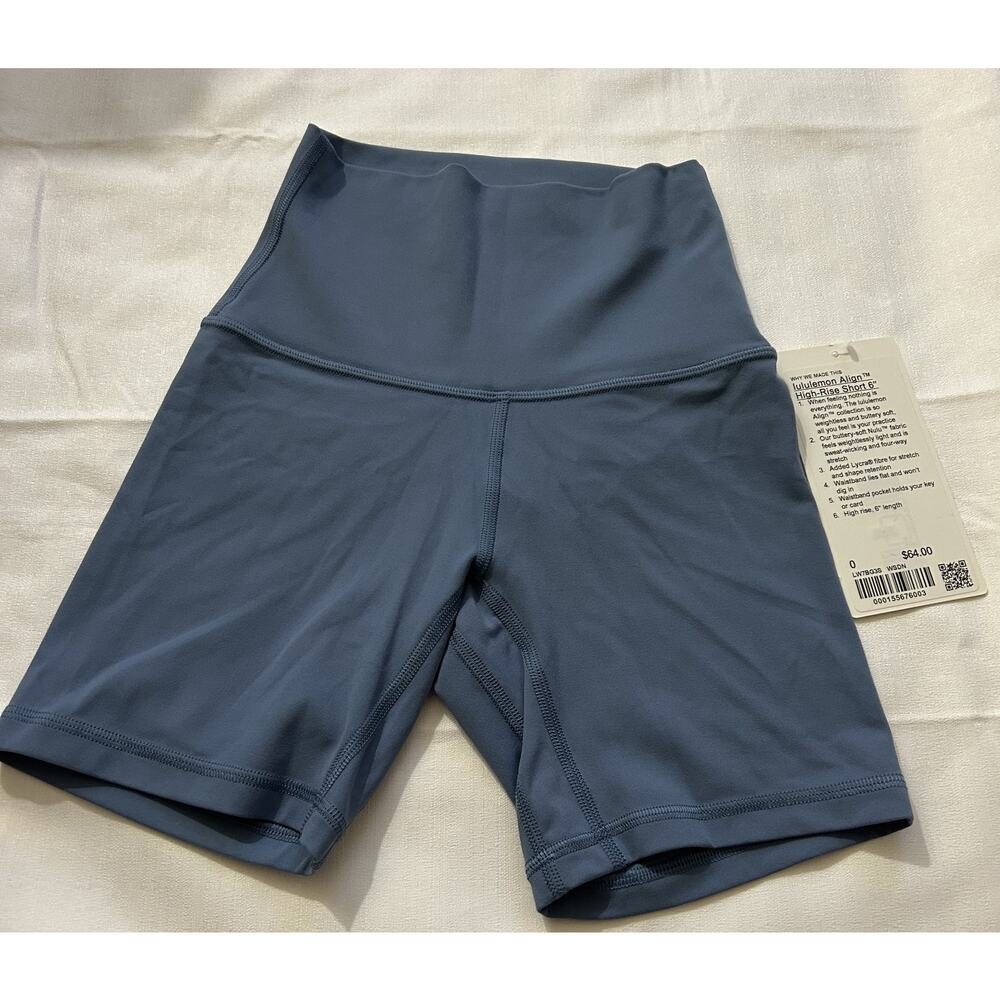 Lululemon Align High Rise Short 6in Utility Blue Size 0